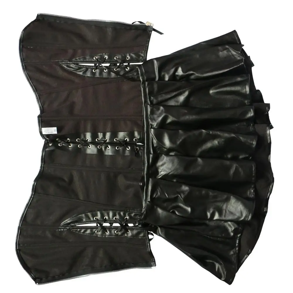 European And American Lingerie Underwear Sexy Leather Style Zipper Court Three Piece Corset
European And American Lingerie Underwear Sexy Leather Style Zipper Court Three Piece Corset