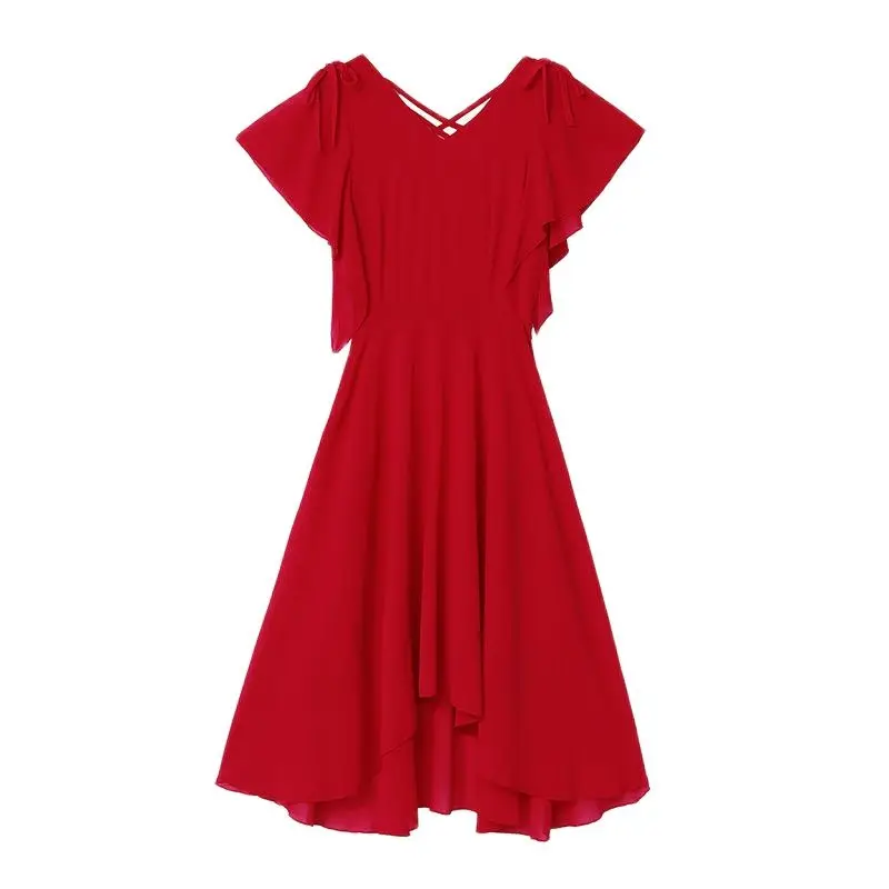 Solid Color Dress 2021 Summer New Women's Korean Version Medium Length Irregular Temperament Chiffon Feminine Skirt
Solid Color Dress 2021 Summer New Women's Korean Version Medium Length Irregular Temperament Chiffon Feminine Skirt