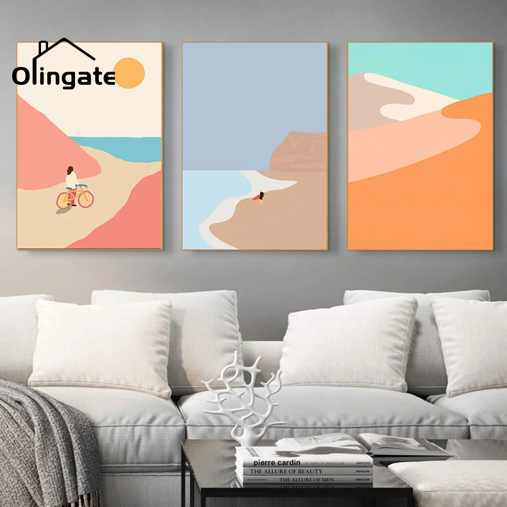 Nordic Sunset Beach Cycling Canvas Painting Modern Abstract Mountain Poster Wall Art One Piece Canvas Art Home Living Room Decor 
Nordic Sunset Beach Cycling Canvas Painting Modern Abstract Mountain Poster Wall Art One Piece Canvas Art Home Living Room Decor