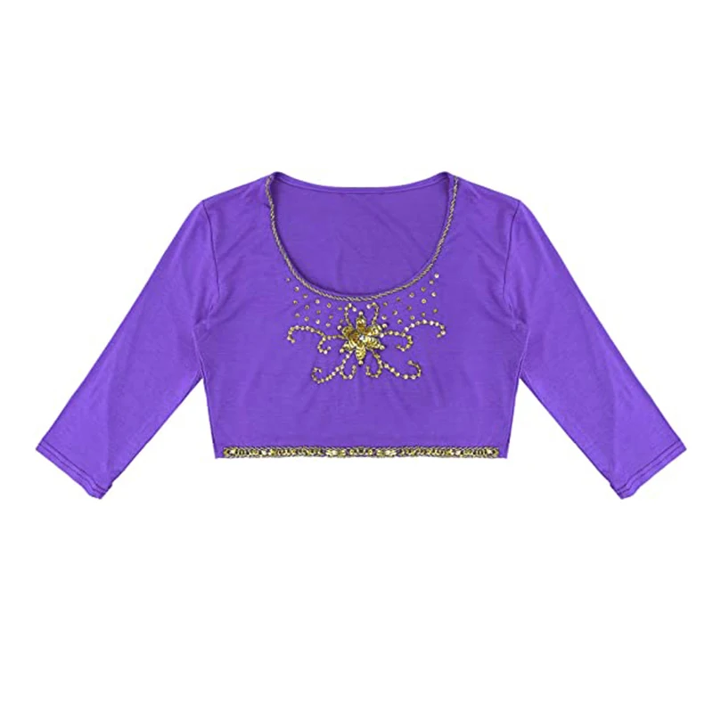 Tribal Women's Shiny Sequins Crop Tank Top Scoop Neck 3/4 Sleeve T-Shirt Belly Dance Choli Tops Gypsy Accessories
Tribal Women's Shiny Sequins Crop Tank Top Scoop Neck 3/4 Sleeve T-Shirt Belly Dance Choli Tops Gypsy Accessories