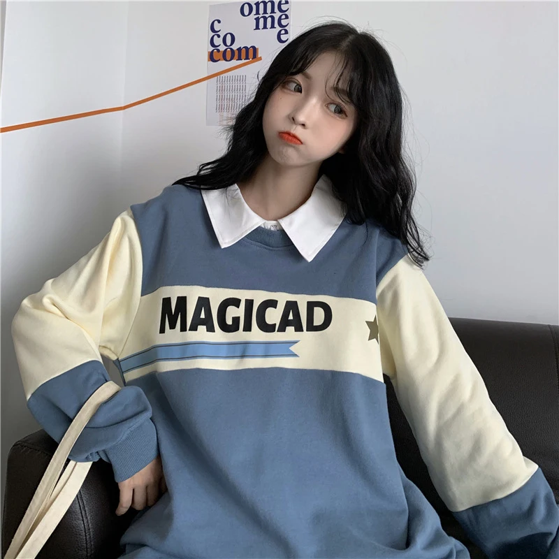Womens Oversized Polo Hoodies Fashion Patchwork Graphic MAGICAD Letters Print Pullovers Autumn New Thin Comfy Sweatshirts
Womens Oversized Polo Hoodies Fashion Patchwork Graphic MAGICAD Letters Print Pullovers Autumn New Thin Comfy Sweatshirts