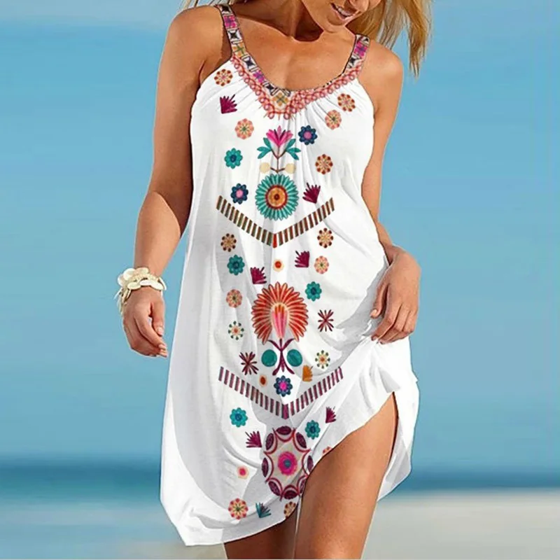 Sleeveless Print Dresses Summer Casual Spaghetti Straps O Neck Ruched Fashion Knee Length Sundress 2021 Female Tank A Line Dress
Sleeveless Print Dresses Summer Casual Spaghetti Straps O Neck Ruched Fashion Knee Length Sundress 2021 Female Tank A Line Dress