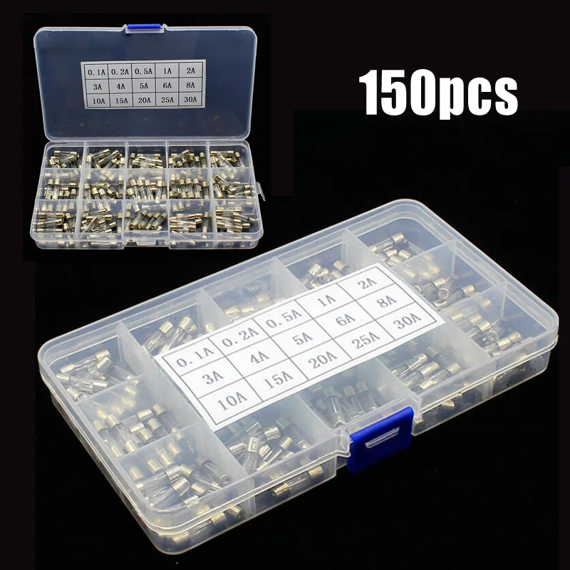 5x20mm Стекло трубка предохранители Ассорти Комплект 0.1A-30A 250V с Пластик ящик для инструментов
5x20mm Стекло трубка предохранители Ассорти Комплект 0.1A-30A 250V с Пластик ящик для инструментов