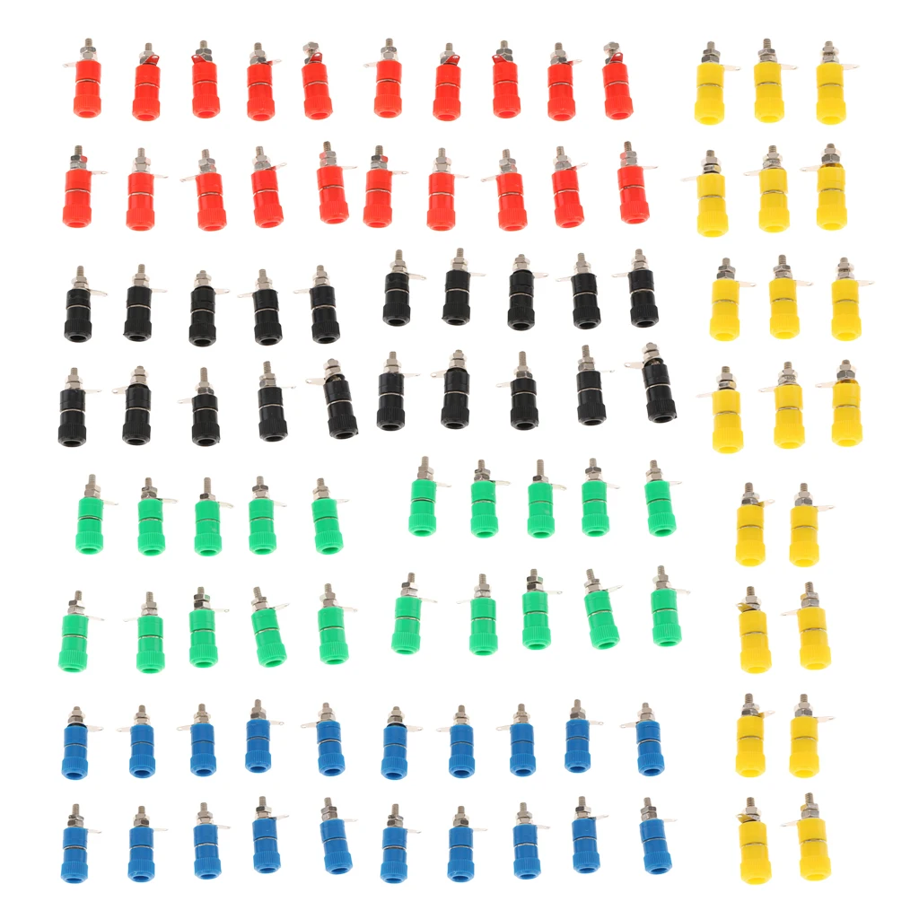 100 Pieces 4mm Banana Plug Socket Industry Banana Binding Post Adaptor For Welding(5 color)
100 Pieces 4mm Banana Plug Socket Industry Banana Binding Post Adaptor For Welding(5 color)