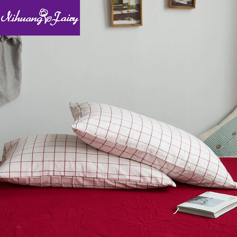 Japanese style cotton simple yarn-dyed washed cotton solid color plaid pillowcase striped cotton pillow cover cotton 48x74 pair
Japanese style cotton simple yarn-dyed washed cotton solid color plaid pillowcase striped cotton pillow cover cotton 48x74 pair