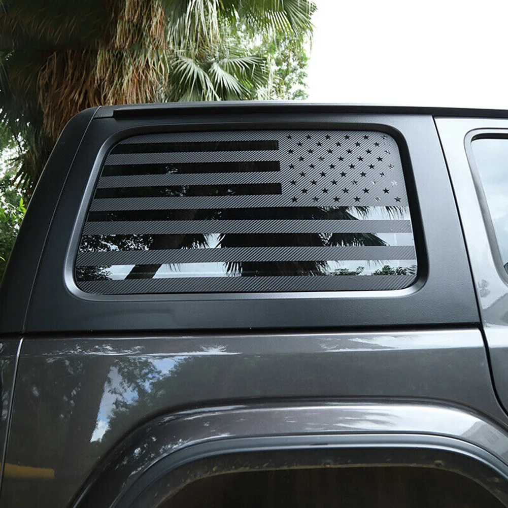 Window Decal Stickers 2pcs Accessory PVC Parts Rear American Flag Replacement Carbon fiber black 
Window Decal Stickers 2pcs Accessory PVC Parts Rear American Flag Replacement Carbon fiber black