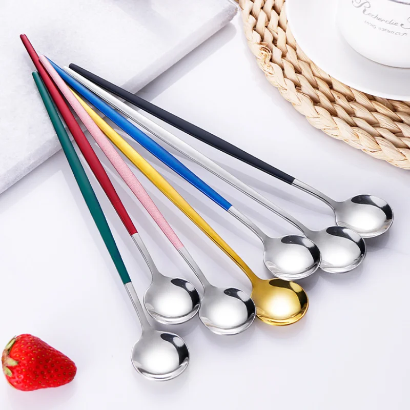 Creative Gold-plated Stainless Steel Long Handle Spoon Ice Spoon Coffee Stirring Spoon Dessert Spoon Mug Spoon Milk
Creative Gold-plated Stainless Steel Long Handle Spoon Ice Spoon Coffee Stirring Spoon Dessert Spoon Mug Spoon Milk
