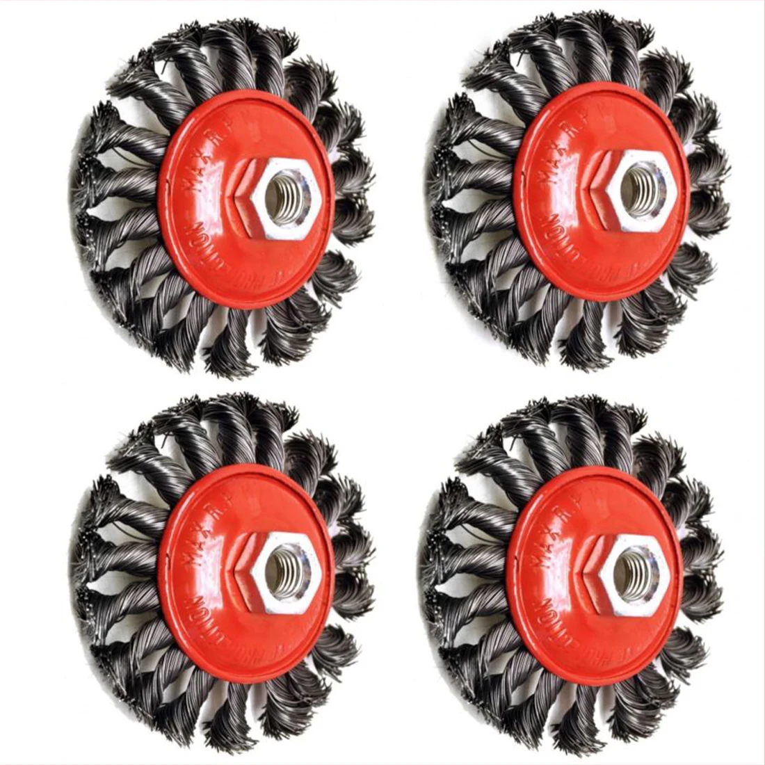 4 PCS 4inch 100mm Knot Wire Brush / Wheel For Angle Grinder TE242 M14 Thread Angle Grinder With An M14 Thread
4 PCS 4inch 100mm Knot Wire Brush / Wheel For Angle Grinder TE242 M14 Thread Angle Grinder With An M14 Thread