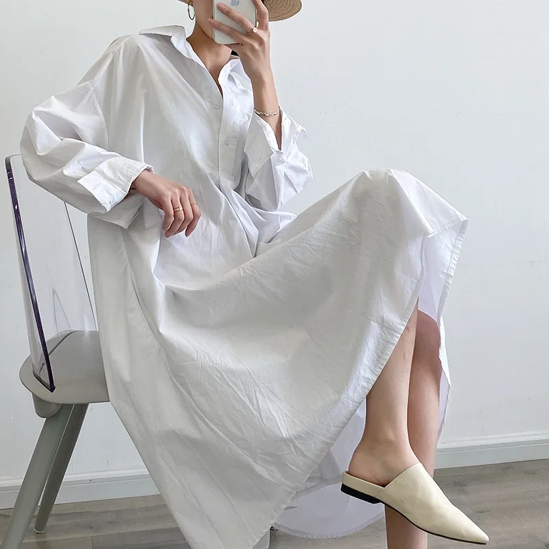 Новинка осени 2021, модное однотонное женское платье макси в Корейском стиле с длинным рукавом, женское длинное свободное платье
Новинка осени 2021, модное однотонное женское платье макси в Корейском стиле с длинным рукавом, женское длинное свободное платье