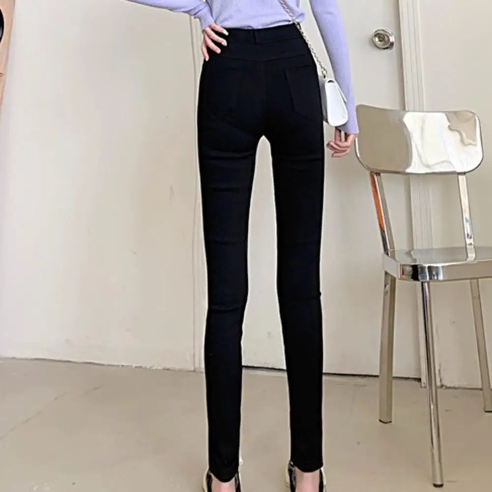 Women Pants Solid Color High Waist Bottoms Pockets Skinny Pencil Trousers Casual Fashion Streetwear Slim- Fit Capris
Women Pants Solid Color High Waist Bottoms Pockets Skinny Pencil Trousers Casual Fashion Streetwear Slim- Fit Capris