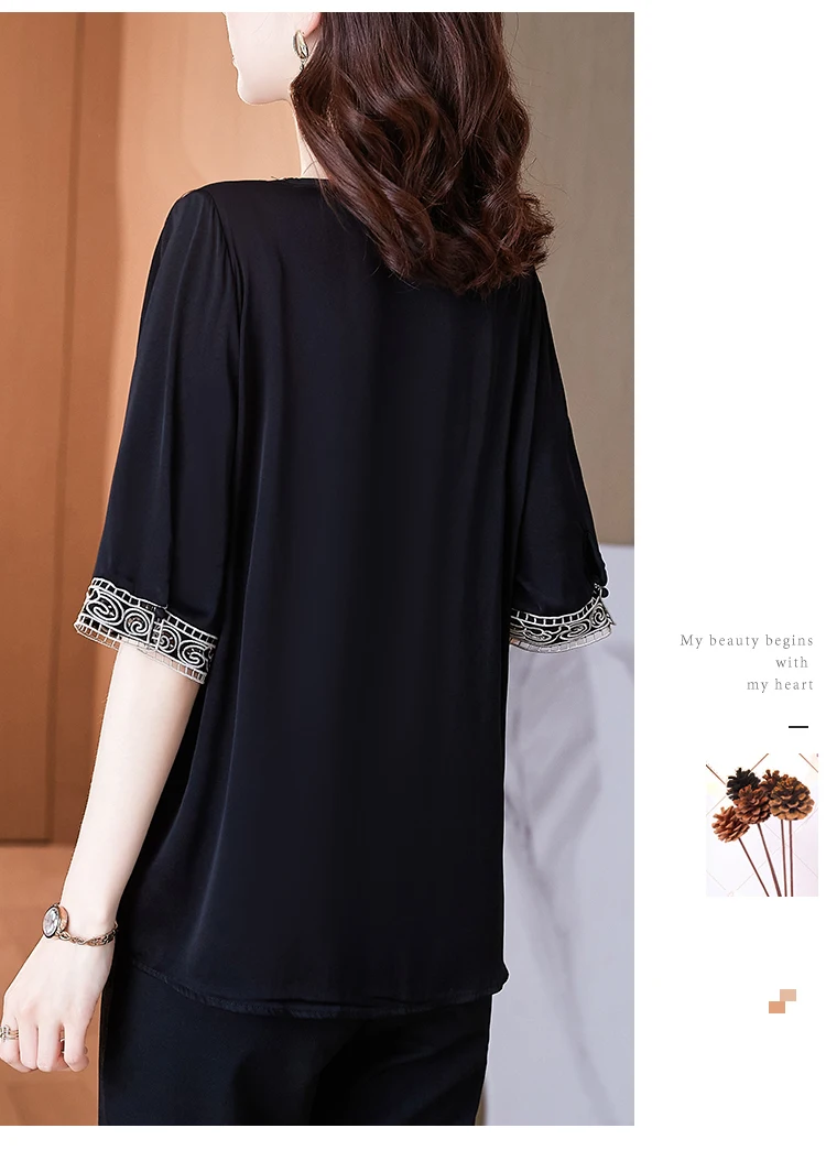 Women's Blouses Chiffon Casual Silk Korean Loose Plus Size Fashion Short Sleeve Tops Summer V-neck Lady Shirts Houthion
Women's Blouses Chiffon Casual Silk Korean Loose Plus Size Fashion Short Sleeve Tops Summer V-neck Lady Shirts Houthion