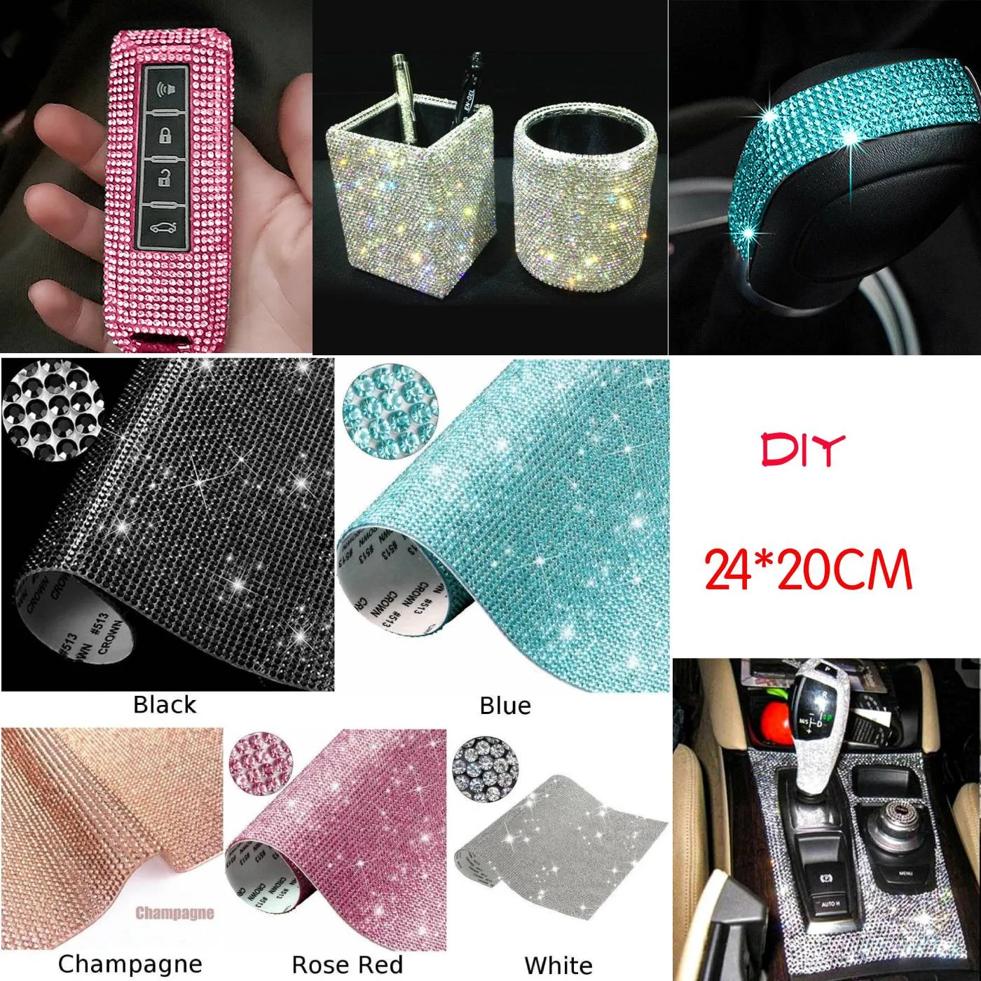 DIY Drill Car Sticker Bling Car Diamond Crystal Rhinestone Sticker Sheet Diamante DIY 24*20CM Interior Mouldings
DIY Drill Car Sticker Bling Car Diamond Crystal Rhinestone Sticker Sheet Diamante DIY 24*20CM Interior Mouldings