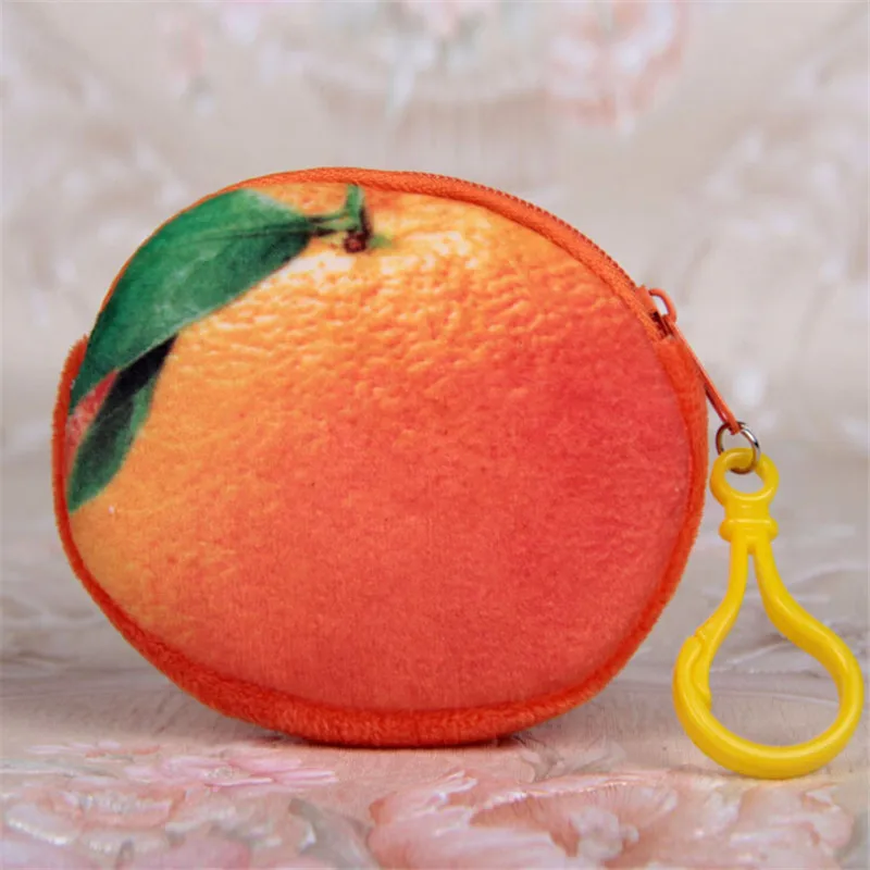 Милые фрукты плюш клубника оранжевый ананас маленький кошелек для женщин сумка