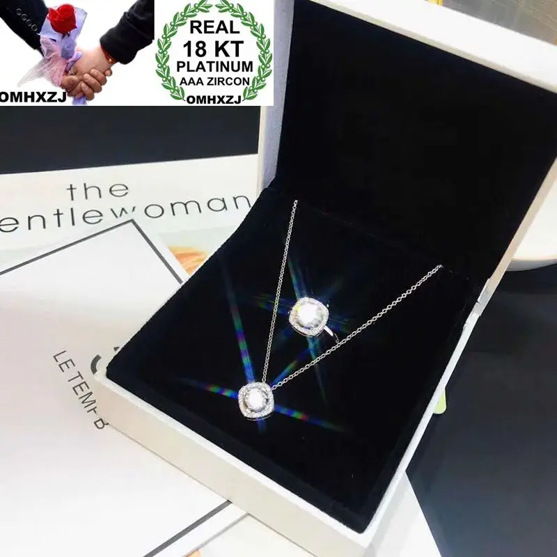 OMHXZJ Wholesale European Fashion Woman Girl Party Wedding Gift Square Zircon 18KT White Gold Ring+Necklace Jewelry Set JE03
OMHXZJ Wholesale European Fashion Woman Girl Party Wedding Gift Square Zircon 18KT White Gold Ring+Necklace Jewelry Set JE03
