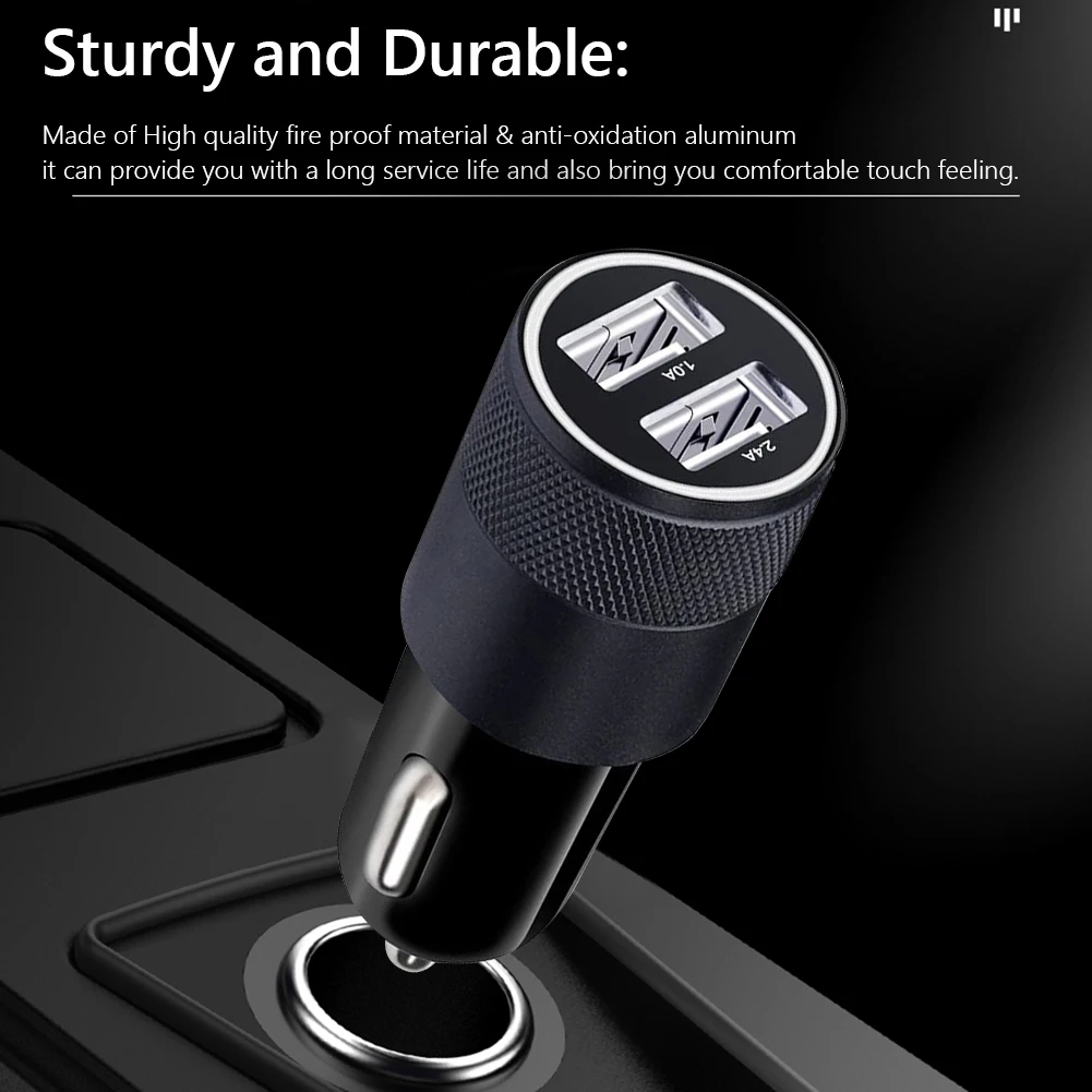 Car Adapter Charger Cigarette Lighter Dual USB Car Charger 2.4A 1A Charging Mobile Phone Adapter for iPhone iPad
Car Adapter Charger Cigarette Lighter Dual USB Car Charger 2.4A 1A Charging Mobile Phone Adapter for iPhone iPad