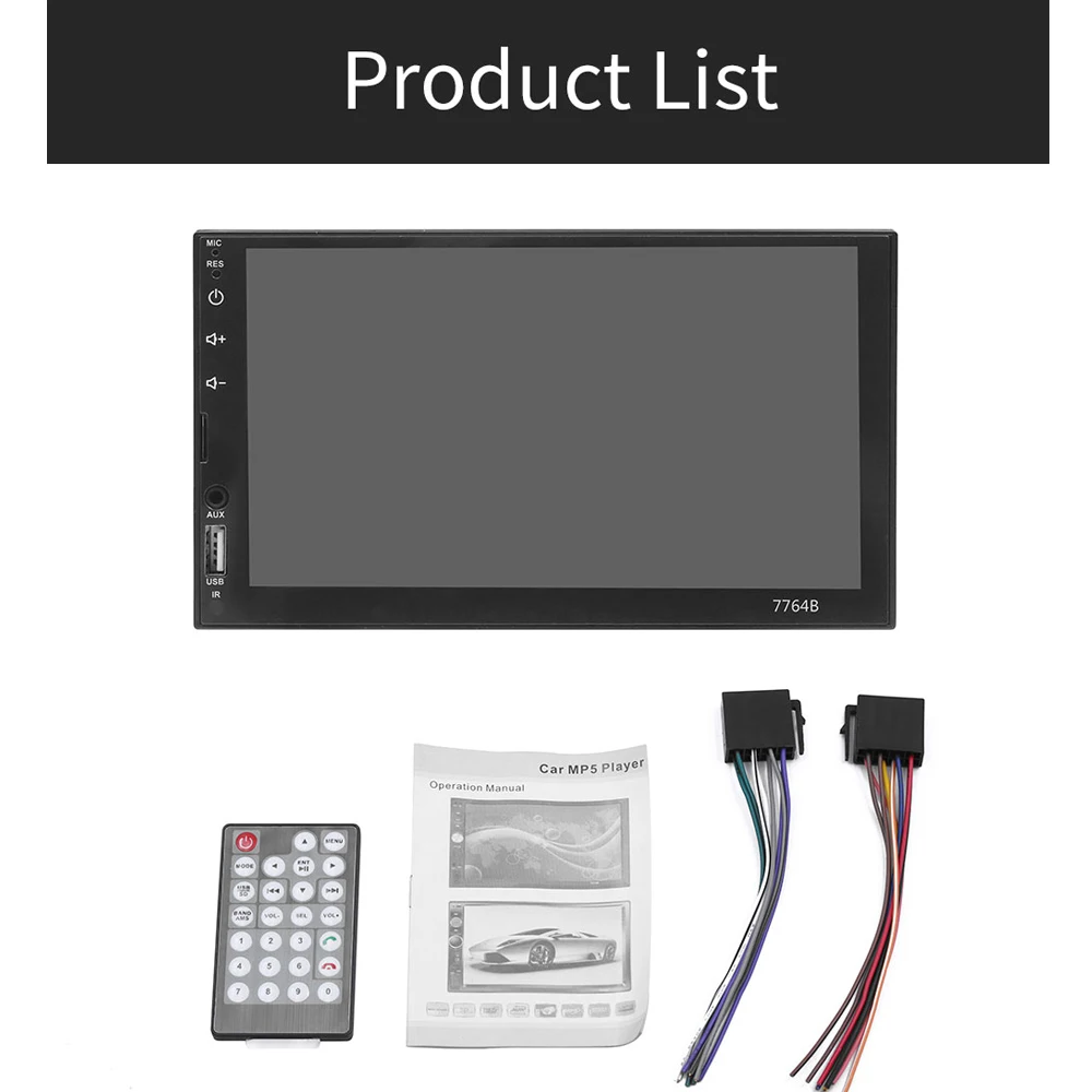 Car Radio 7764AD 2 din 7" HD Autoradio Multimedia Player 2DIN Touch Screen Auto audio Car Stereo MP5 Bluetooth USB TF FM Camera
Car Radio 7764AD 2 din 7" HD Autoradio Multimedia Player 2DIN Touch Screen Auto audio Car Stereo MP5 Bluetooth USB TF FM Camera