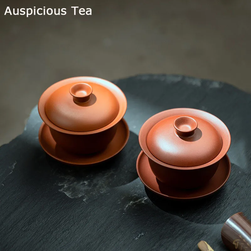 150ml Yixing Zisha Sancai Covered Bowl Tea Maker Raw Ore Vermilion Mud Dahongpao Hand Grasping Kungfu Tea Bowl Tea Ceremony Gift
150ml Yixing Zisha Sancai Covered Bowl Tea Maker Raw Ore Vermilion Mud Dahongpao Hand Grasping Kungfu Tea Bowl Tea Ceremony Gift