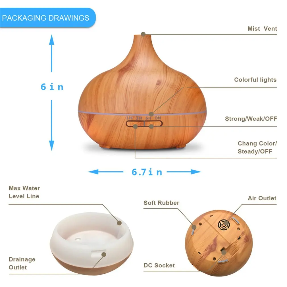 550ml Remote Control Aroma Air Humidifier Essential Oil Diffuser Aromatherapy Electric Ultrasonic Cool Mist Maker Aroma Lamp
550ml Remote Control Aroma Air Humidifier Essential Oil Diffuser Aromatherapy Electric Ultrasonic Cool Mist Maker Aroma Lamp