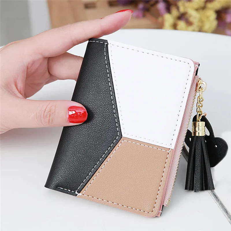 Small Fresh Ladies Wallet Short Women Zipper Wallets Student Joint Contrast Color Tassels Purse Wallets High Quality Wallet
Small Fresh Ladies Wallet Short Women Zipper Wallets Student Joint Contrast Color Tassels Purse Wallets High Quality Wallet
