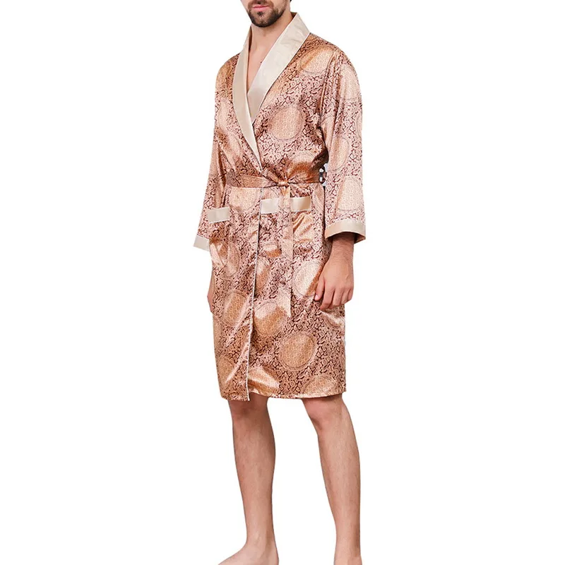2021 New Men Black Lounge Sleepwear Faux Silk Nightwear For Men Comfort Silky Bathrobes Noble Dressing Gown Men's Sleep Robes
2021 New Men Black Lounge Sleepwear Faux Silk Nightwear For Men Comfort Silky Bathrobes Noble Dressing Gown Men's Sleep Robes