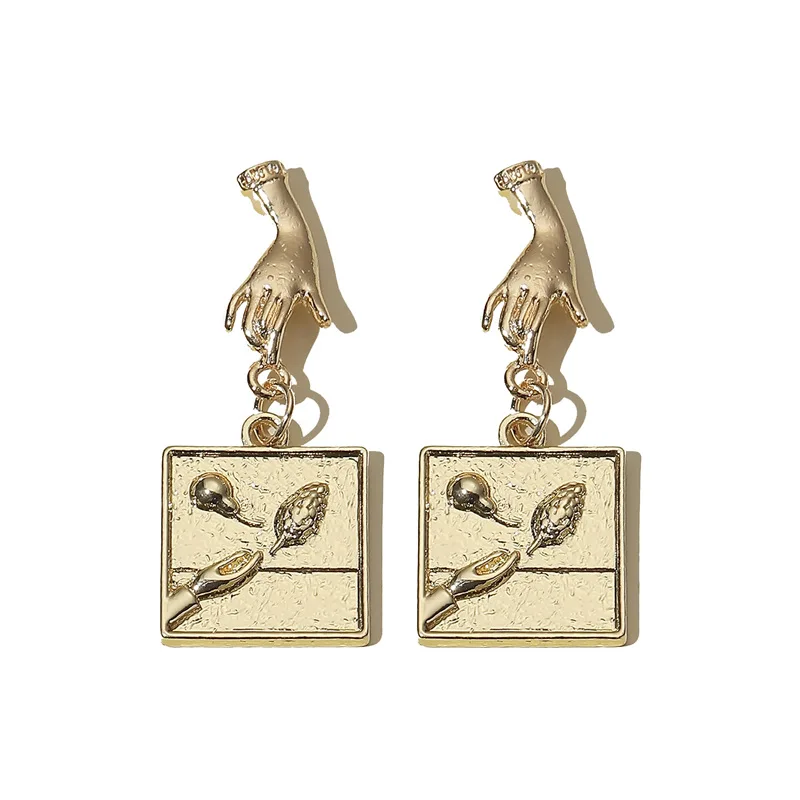New Vintage Punk Geometric Square Hand Drop Earrings Fashion Gothic Unique Gourd Leaves Earrings For Women Statement Jewelry
New Vintage Punk Geometric Square Hand Drop Earrings Fashion Gothic Unique Gourd Leaves Earrings For Women Statement Jewelry