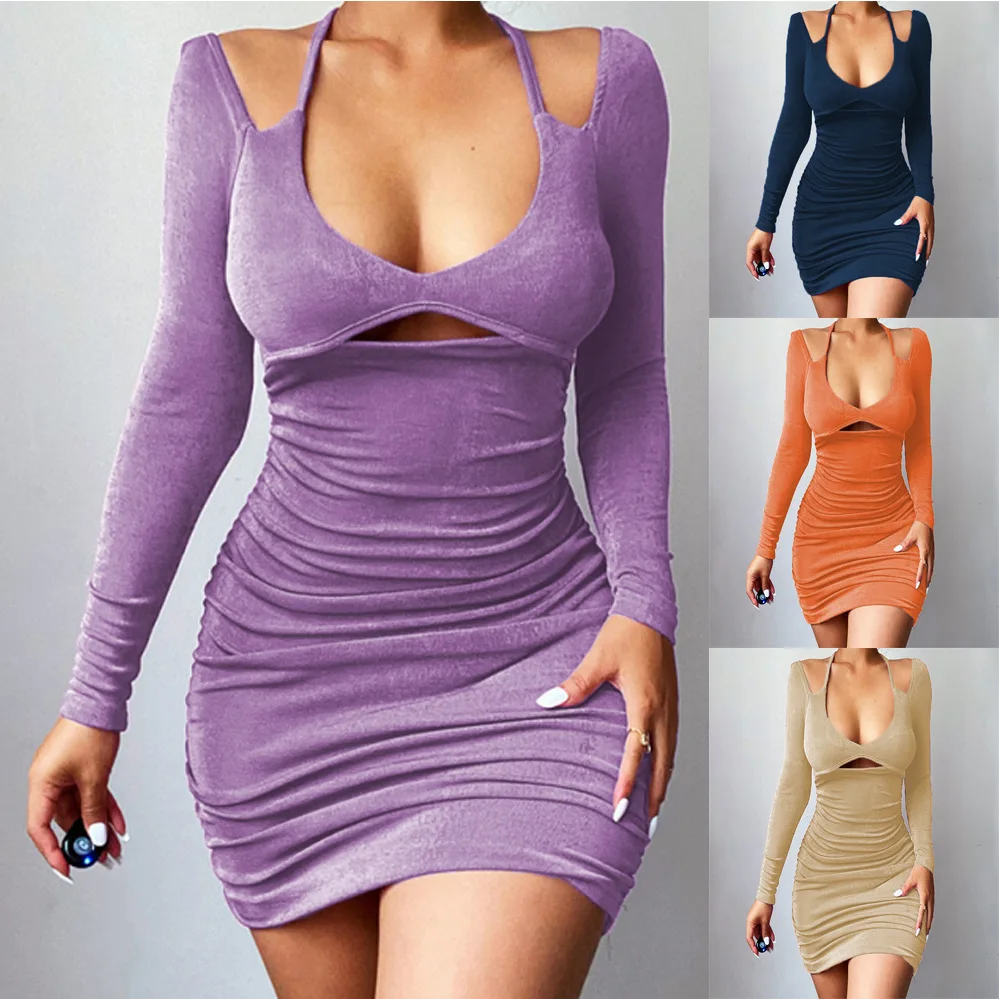 Autumn Dresses for Women 2021 Sexy Slim Sling Strap Long-Sleeved Dress Solid Color Casual Bodycon Skirt Fashion Prom Dresses
Autumn Dresses for Women 2021 Sexy Slim Sling Strap Long-Sleeved Dress Solid Color Casual Bodycon Skirt Fashion Prom Dresses