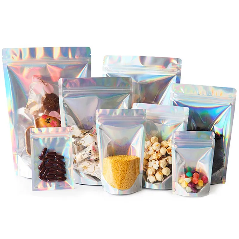 100pcs/Lot Resealable Holographic Plastic Foil Zip Lock Bags Snacks Fruit Coffee Tea Dried Fruits Laser Gifts Packaging Pouches
100pcs/Lot Resealable Holographic Plastic Foil Zip Lock Bags Snacks Fruit Coffee Tea Dried Fruits Laser Gifts Packaging Pouches