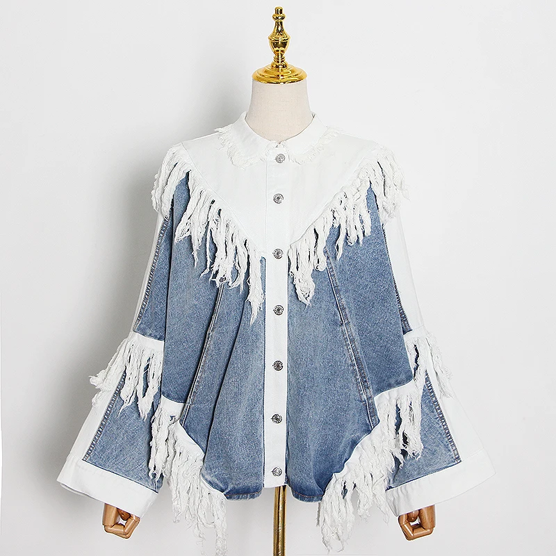 VGH Patchwork Tassel Jackets For Women Lapel Collar Long Sleeve Hit Color Vintage Designer Coats Female 2020 Fashion New Clothes
VGH Patchwork Tassel Jackets For Women Lapel Collar Long Sleeve Hit Color Vintage Designer Coats Female 2020 Fashion New Clothes
