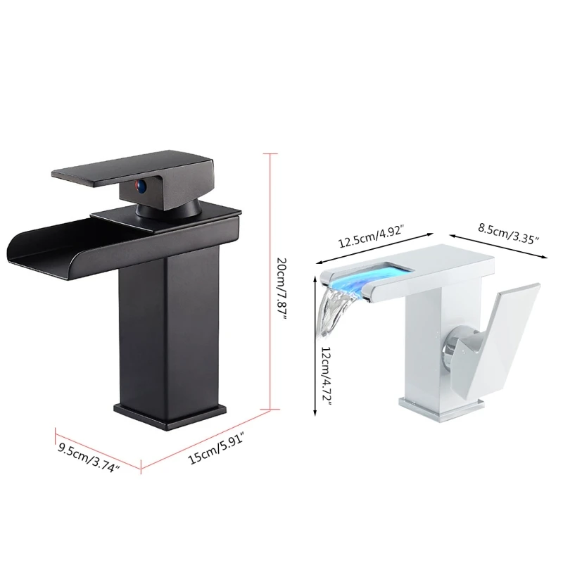 LED Kitchen Bathroom Sink Faucet, Waterfall Spout Basin Faucet Cold and Hot Water Mixer,Premium Solid Brass Body Dropship
LED Kitchen Bathroom Sink Faucet, Waterfall Spout Basin Faucet Cold and Hot Water Mixer,Premium Solid Brass Body Dropship