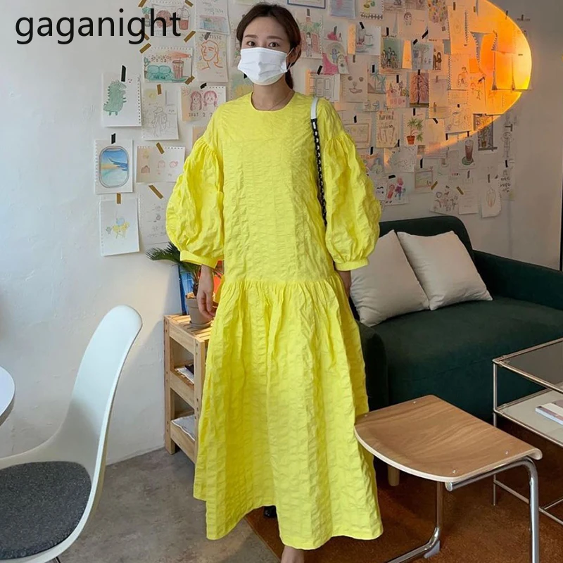 Gaganight милое женское Свободное длинное платье шикарное корейское однотонное платье А-силуэта с длинными рукавами весна-осень Женское Платье...
Gaganight милое женское Свободное длинное платье шикарное корейское однотонное платье А-силуэта с длинными рукавами весна-осень Женское Платье...