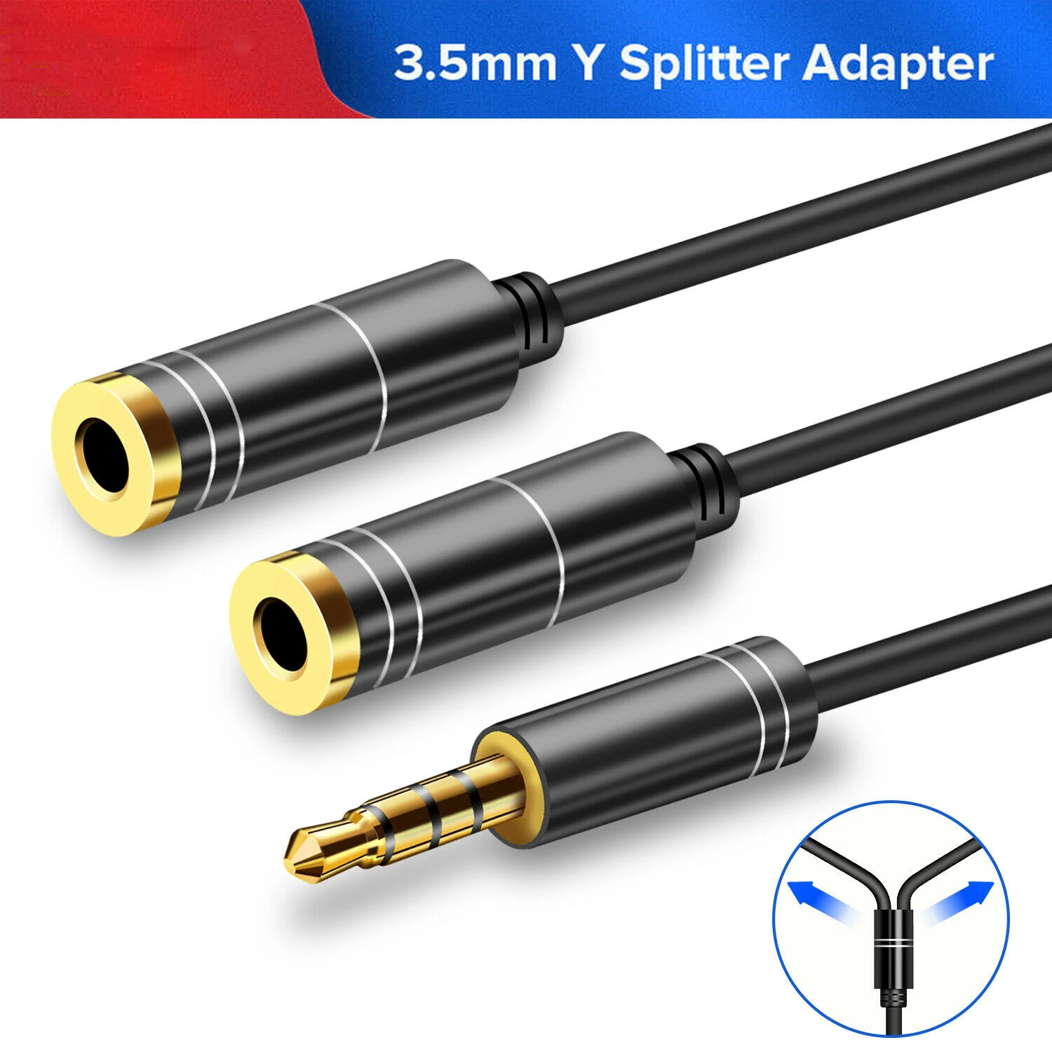 3.5mm Headphone Earphone Stereo Audio Mic Splitter Mic Y Cable Headphone Adapter 1 Male Jack To 2 Dual Female
3.5mm Headphone Earphone Stereo Audio Mic Splitter Mic Y Cable Headphone Adapter 1 Male Jack To 2 Dual Female