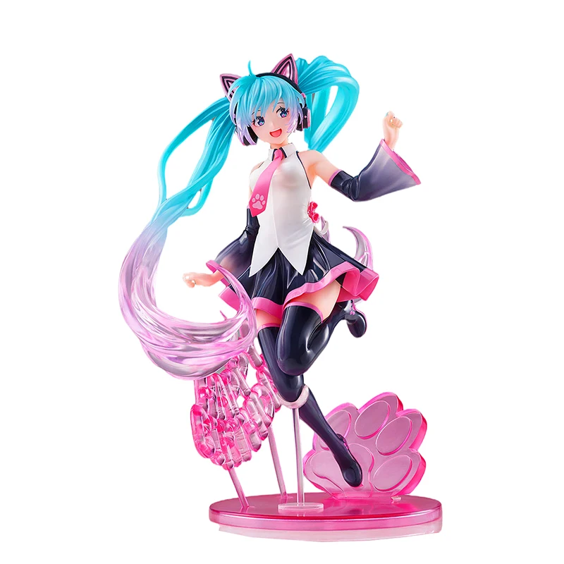 TAITO Аниме Фигурка Хатсуне Мику день рождения 2021 Vocaloid Happy Cat Ears Artist 23 см ПВХ