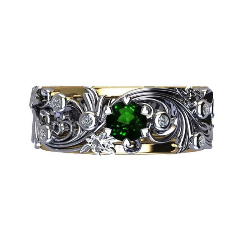 Alloy Two-Tone Female Floral Pattern Green Zircon Ring Crystal Decoration Casual Engagement Wedding Party Elegant Ring Jewelry
Alloy Two-Tone Female Floral Pattern Green Zircon Ring Crystal Decoration Casual Engagement Wedding Party Elegant Ring Jewelry