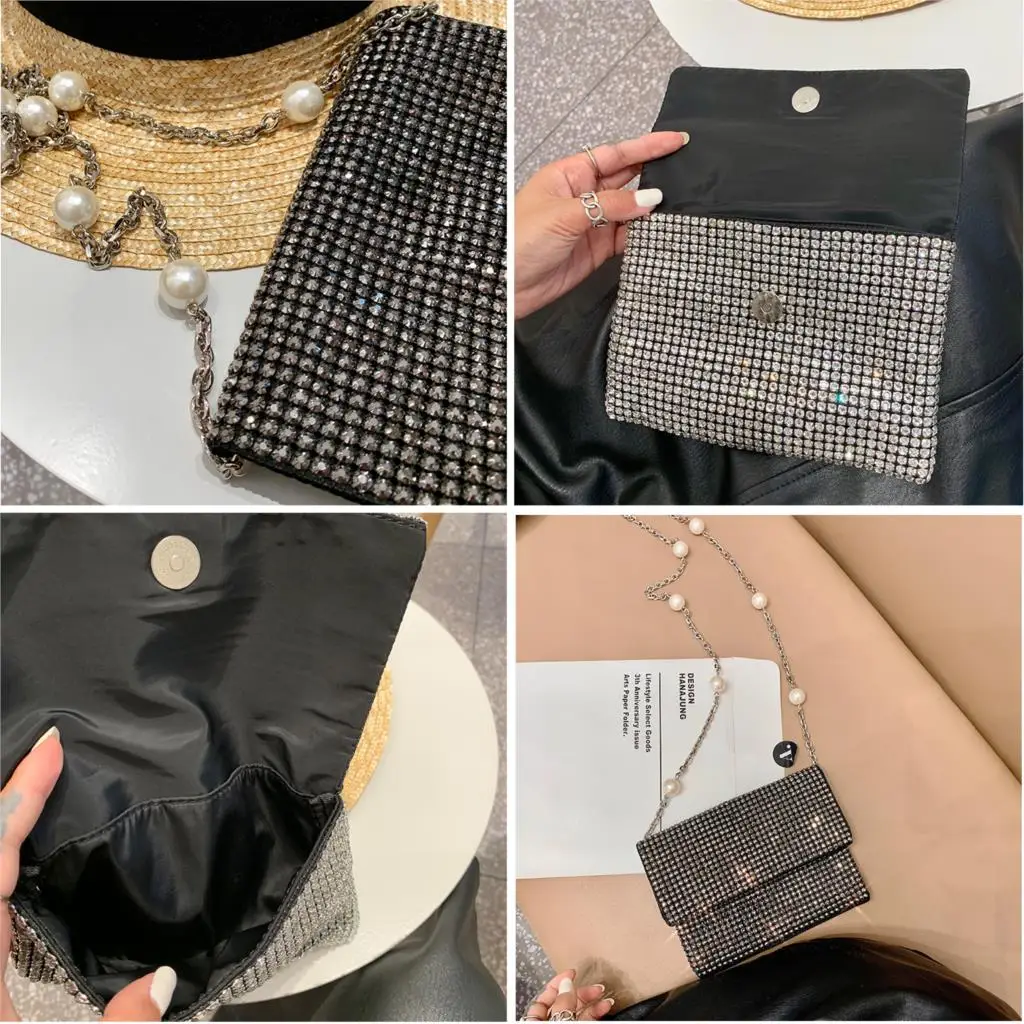Women's Rhinestone Bag Pearl Chain Clutch Bag For Evening Party Banquet Fashion Shoulder Bag Phone Pouch Totes Bags For Women
Women's Rhinestone Bag Pearl Chain Clutch Bag For Evening Party Banquet Fashion Shoulder Bag Phone Pouch Totes Bags For Women