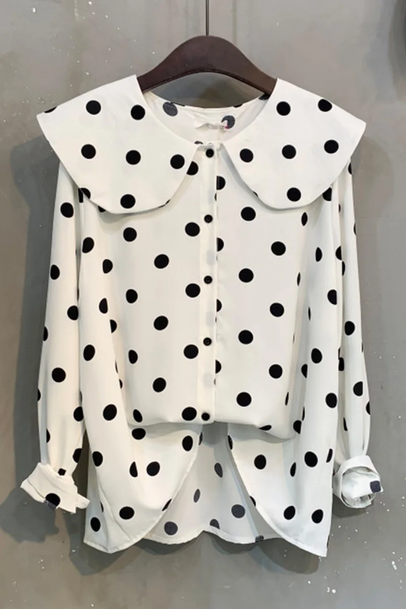 Spring 2021 New Loose Slimming and Fashionable Blouse Dot Single Breasted Lapel Shirt Top for Women Long Sleeve Shirt Female
Spring 2021 New Loose Slimming and Fashionable Blouse Dot Single Breasted Lapel Shirt Top for Women Long Sleeve Shirt Female