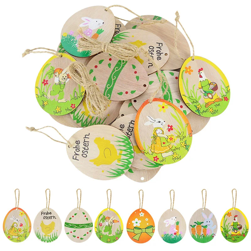 10pcs/lot Colorful Printed Rabbit Wood Slices with Ropes Easter Egg Shape Wooden Hanging Pendant Ornament DIY Easter Party Decor
10pcs/lot Colorful Printed Rabbit Wood Slices with Ropes Easter Egg Shape Wooden Hanging Pendant Ornament DIY Easter Party Decor