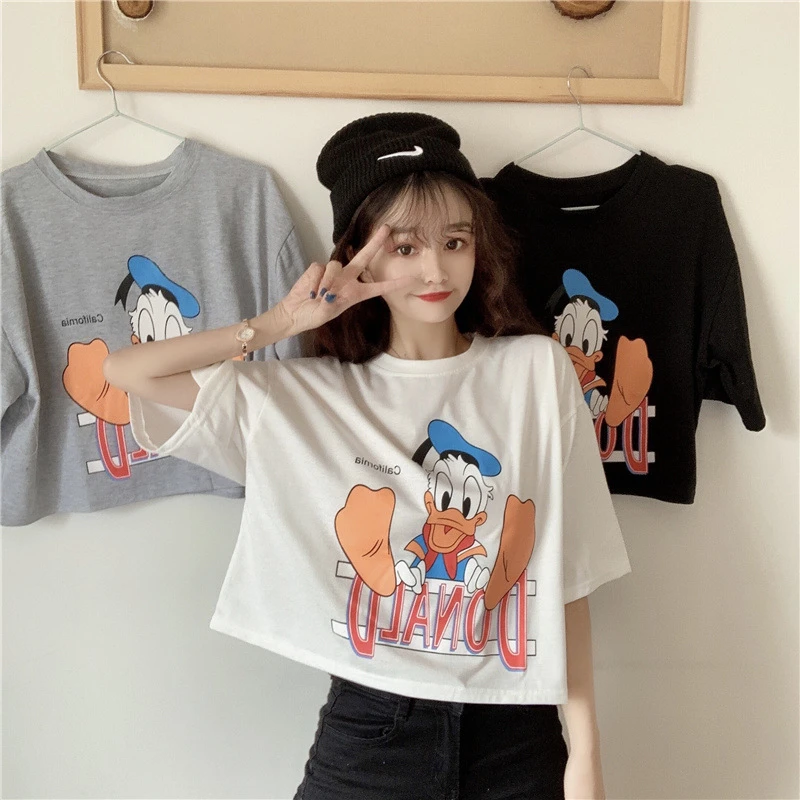 2020 Disney Cartoon Cotton Summer Donald Duck Fresh Loose Mid-length Women's T-shirt Harajuku Shirt Korean Dress Women's Short
2020 Disney Cartoon Cotton Summer Donald Duck Fresh Loose Mid-length Women's T-shirt Harajuku Shirt Korean Dress Women's Short