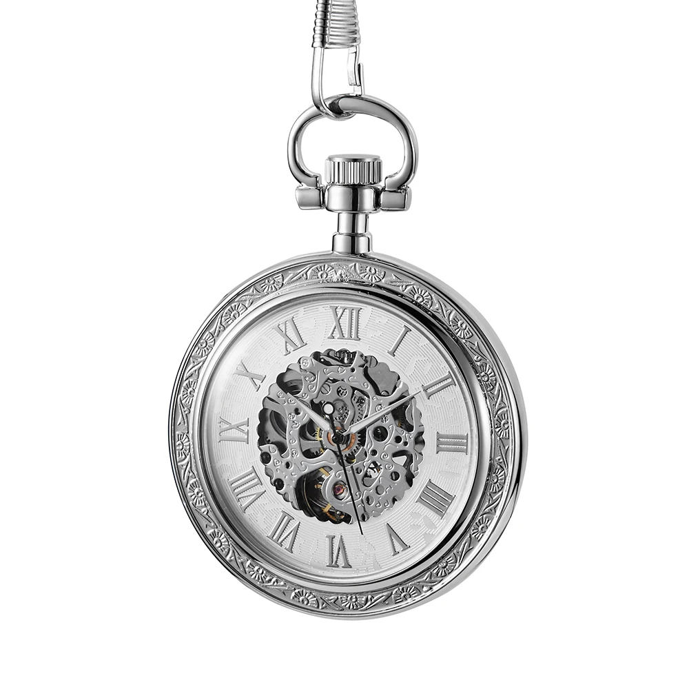 Luxurious Silver Mechanical Hand Wind Antique Pocket Watch Exquisite Roman Numerals Women Men Watches Pendant Clock Gifts Elder
Luxurious Silver Mechanical Hand Wind Antique Pocket Watch Exquisite Roman Numerals Women Men Watches Pendant Clock Gifts Elder