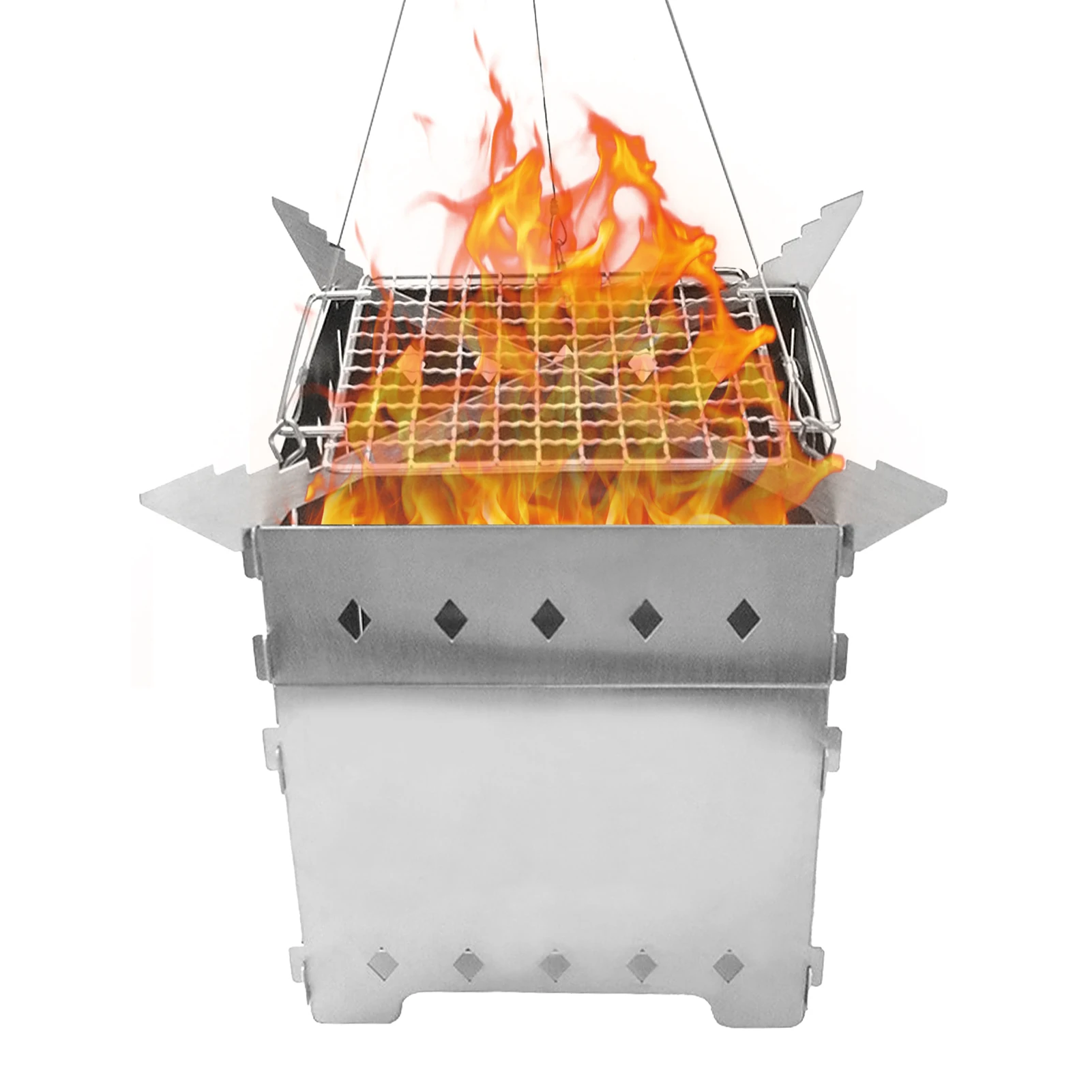 Outdoor Wood Burning Stove Portable Stainless Steel Camp Fire Wood Stove for Picnic BBQ Hiking Camping Backyard Bonfire Garden
Outdoor Wood Burning Stove Portable Stainless Steel Camp Fire Wood Stove for Picnic BBQ Hiking Camping Backyard Bonfire Garden