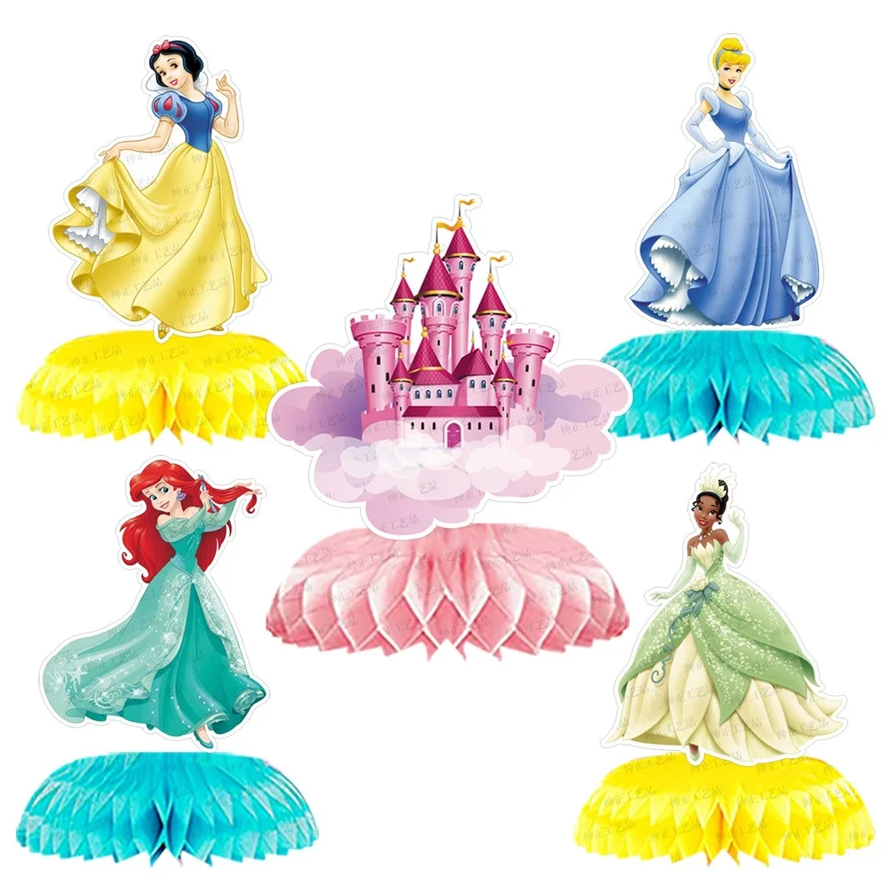 9pcs Disney Princess Honeycomb Ball Desktop Decoration Paper Fan Kids Birthday Party Baby Shower Toys | Дом и сад