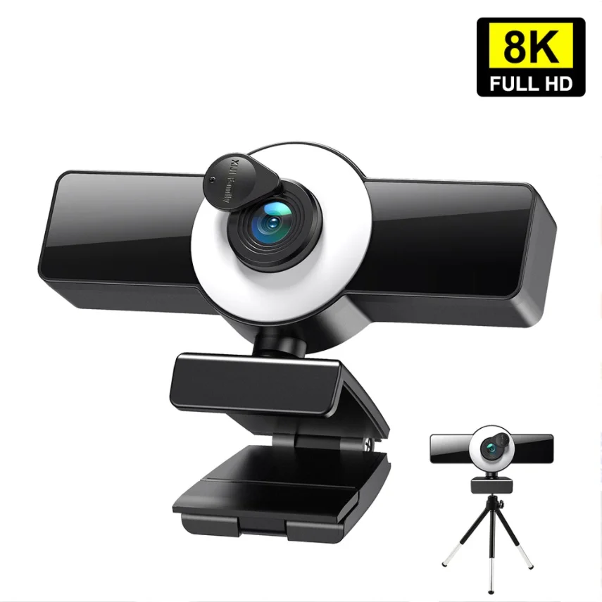 Webcam 4K 8K Web Camera With Microphone LED Fill Light Mini Cam For Conference Streaming Video Youtube Live Laptop PC Desktop
Webcam 4K 8K Web Camera With Microphone LED Fill Light Mini Cam For Conference Streaming Video Youtube Live Laptop PC Desktop