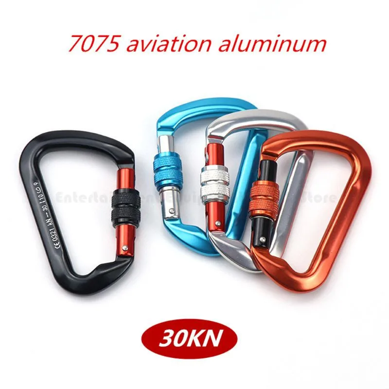 30KN Aluminum Alloy D-Shaped Carabiner Hold 6614lbs Heavy Duty Strong Hook for Hammocks Rock Climbing Rappelling Dog Leash
30KN Aluminum Alloy D-Shaped Carabiner Hold 6614lbs Heavy Duty Strong Hook for Hammocks Rock Climbing Rappelling Dog Leash