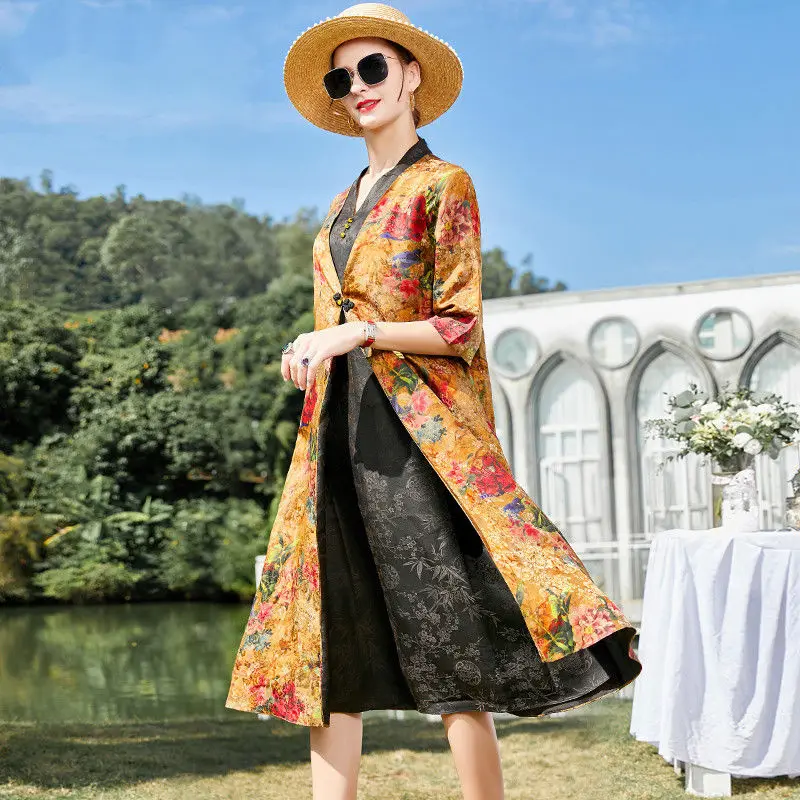 2021 Summer New High End Real Silk Loose Heavy Fake Two Pieces Of Medium And Long Vintage Print Dress
2021 Summer New High End Real Silk Loose Heavy Fake Two Pieces Of Medium And Long Vintage Print Dress
