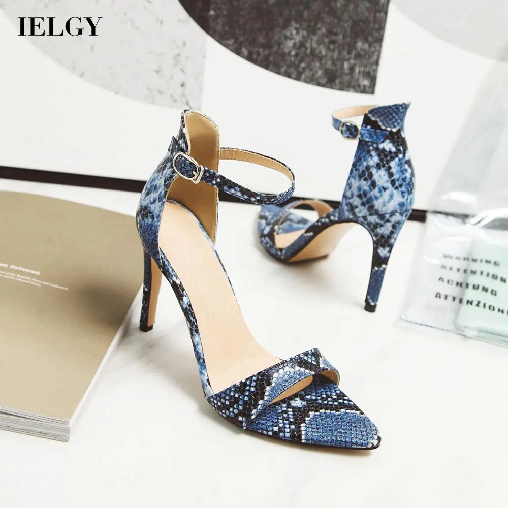 IELGY comfortable casual snake print Women's sandals large size fine heel open toe color matching pointed toe high heel
IELGY comfortable casual snake print Women's sandals large size fine heel open toe color matching pointed toe high heel
