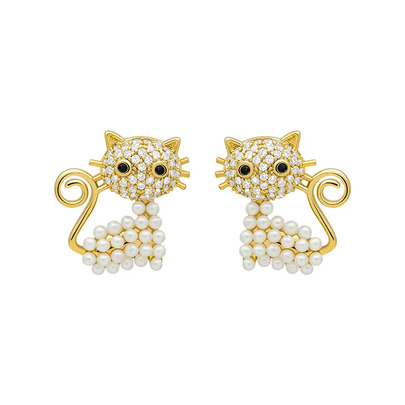 Fashion Cute Cat Pearl Earring for Women Girls Temperament Shiny Earring Party Wedding Sexy Jewelry Wild Wholesale Accessories
Fashion Cute Cat Pearl Earring for Women Girls Temperament Shiny Earring Party Wedding Sexy Jewelry Wild Wholesale Accessories