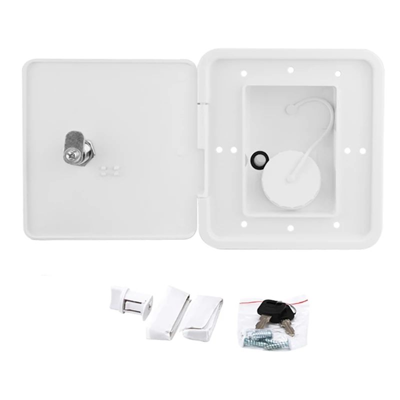 White Gravity Water Inlet Accessories Square with Keys Hatch Cover Water Intake Lockable RV Trailer Caravan Parts
White Gravity Water Inlet Accessories Square with Keys Hatch Cover Water Intake Lockable RV Trailer Caravan Parts