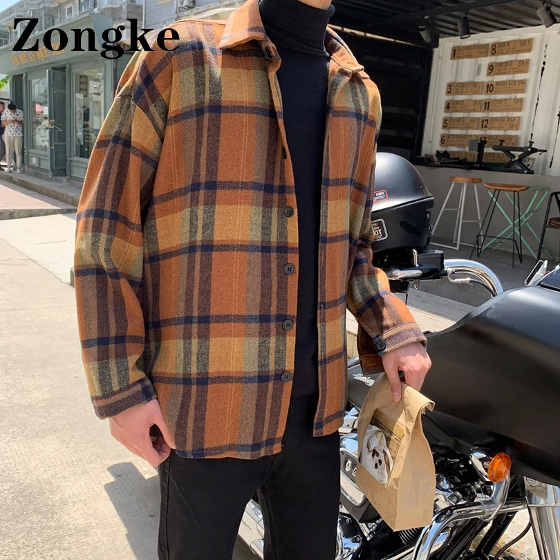 Zongke Wool Plaid Shirt Men Clothing Designer Vintage Clothes Men Long Sleve Shirt 2XL 2022 Spring New Arrivals
Zongke Wool Plaid Shirt Men Clothing Designer Vintage Clothes Men Long Sleve Shirt 2XL 2022 Spring New Arrivals
