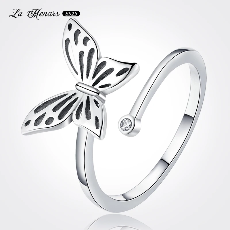La Menars 925 Sterling Silver Butterfly Open Adjustable Finger CZ Ring Women Personalized Fashion Accessories Holiday Gifts
La Menars 925 Sterling Silver Butterfly Open Adjustable Finger CZ Ring Women Personalized Fashion Accessories Holiday Gifts