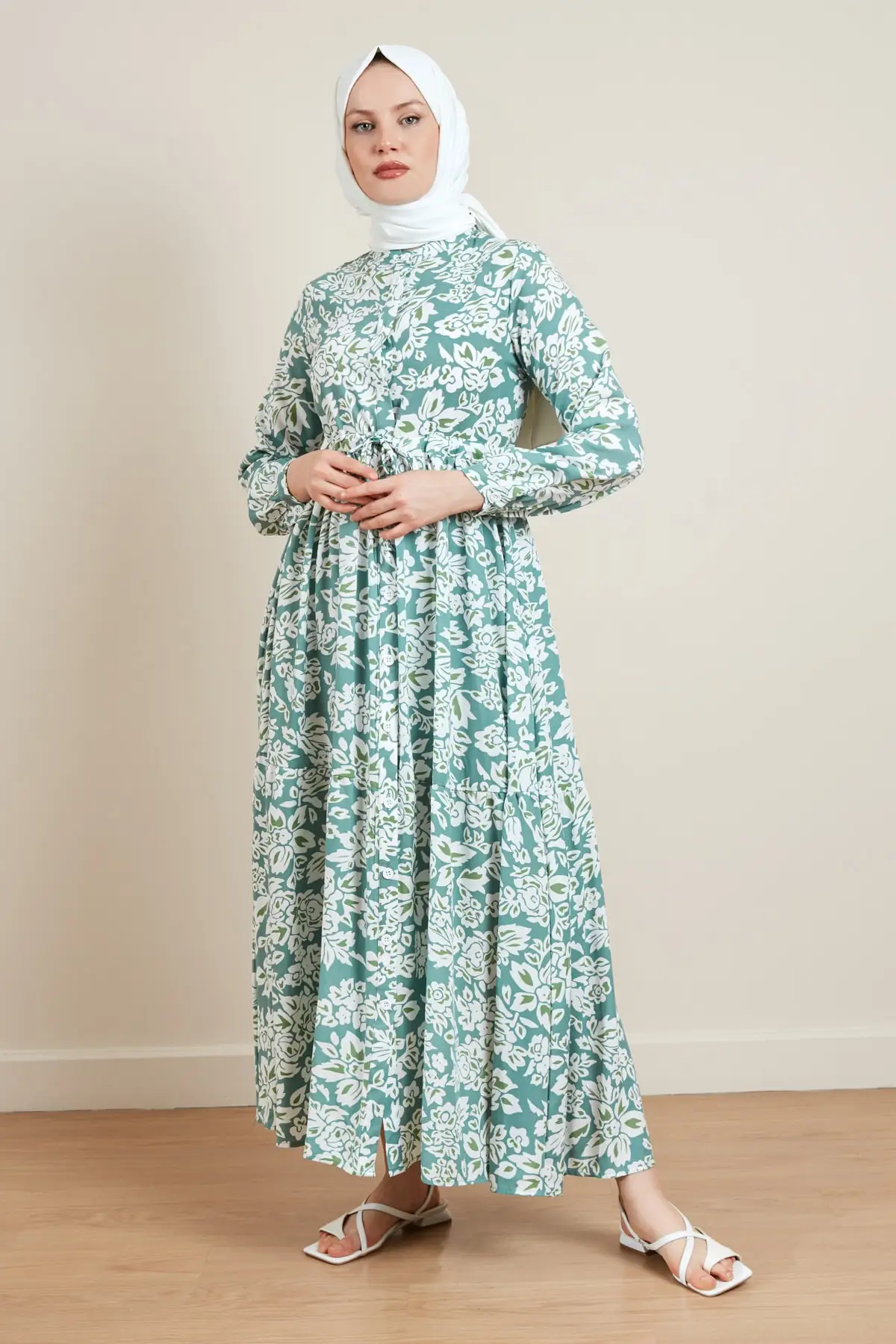 Women Mint Green Floral Hijab Judge Colar Dress Fashion Muslim Women Hijab Dress
Women Mint Green Floral Hijab Judge Colar Dress Fashion Muslim Women Hijab Dress