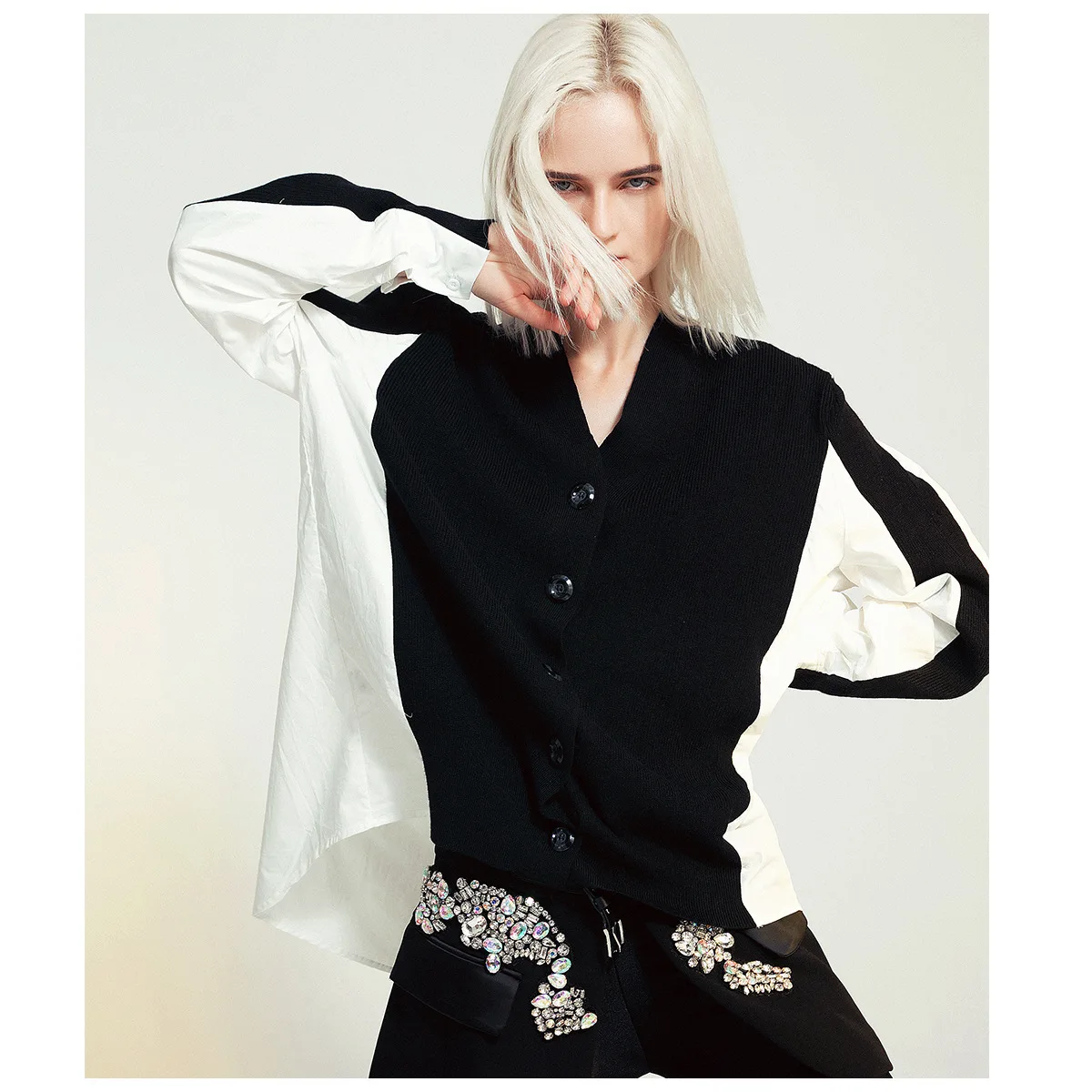 European street style new autumn spring women loose knitting patchwork shirt long sleeve tops blouse
European street style new autumn spring women loose knitting patchwork shirt long sleeve tops blouse